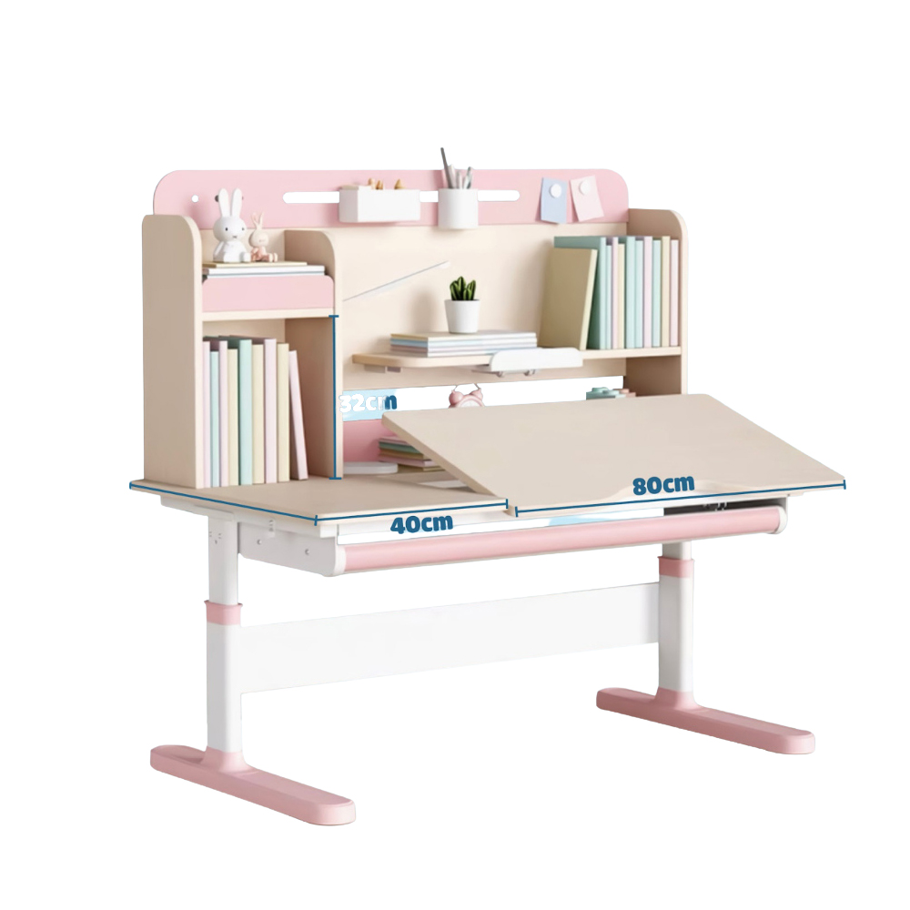 Bàn học chống gù gỗ tự nhiên Sakawin SO04, bàn học cao cấp cho bé, thiết kế hiện đại, kích thước lớn 1m2